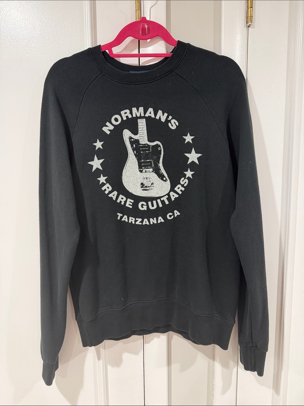 Brandy Melville Black Graphic Guitar Crewneck